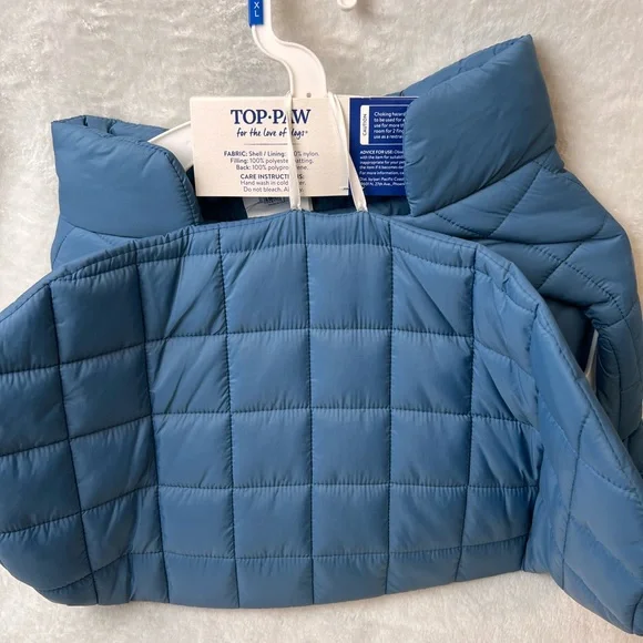 New with tags, Top Paw brand blue puffer jacket. - Picture 3 of 6